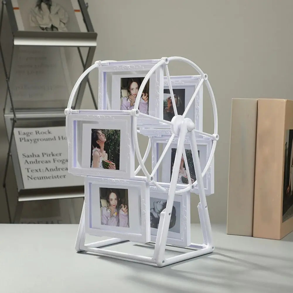 5 Inch Lightweight Rotating Windmill Photo Frame Stable Unique Design Ferris Wheel Photo Holder Simple DIY Picture Frame Bedroom