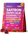 Magnesium Glycinate Gummies for Adults, Saffron Gummies with Rhodiola, L-Theanine & Ashwagandha - 21-In-1 Formula for Mood and Muscle Support, Stress Relief, Calm & Relaxation - Sugar-Free, 60 Count