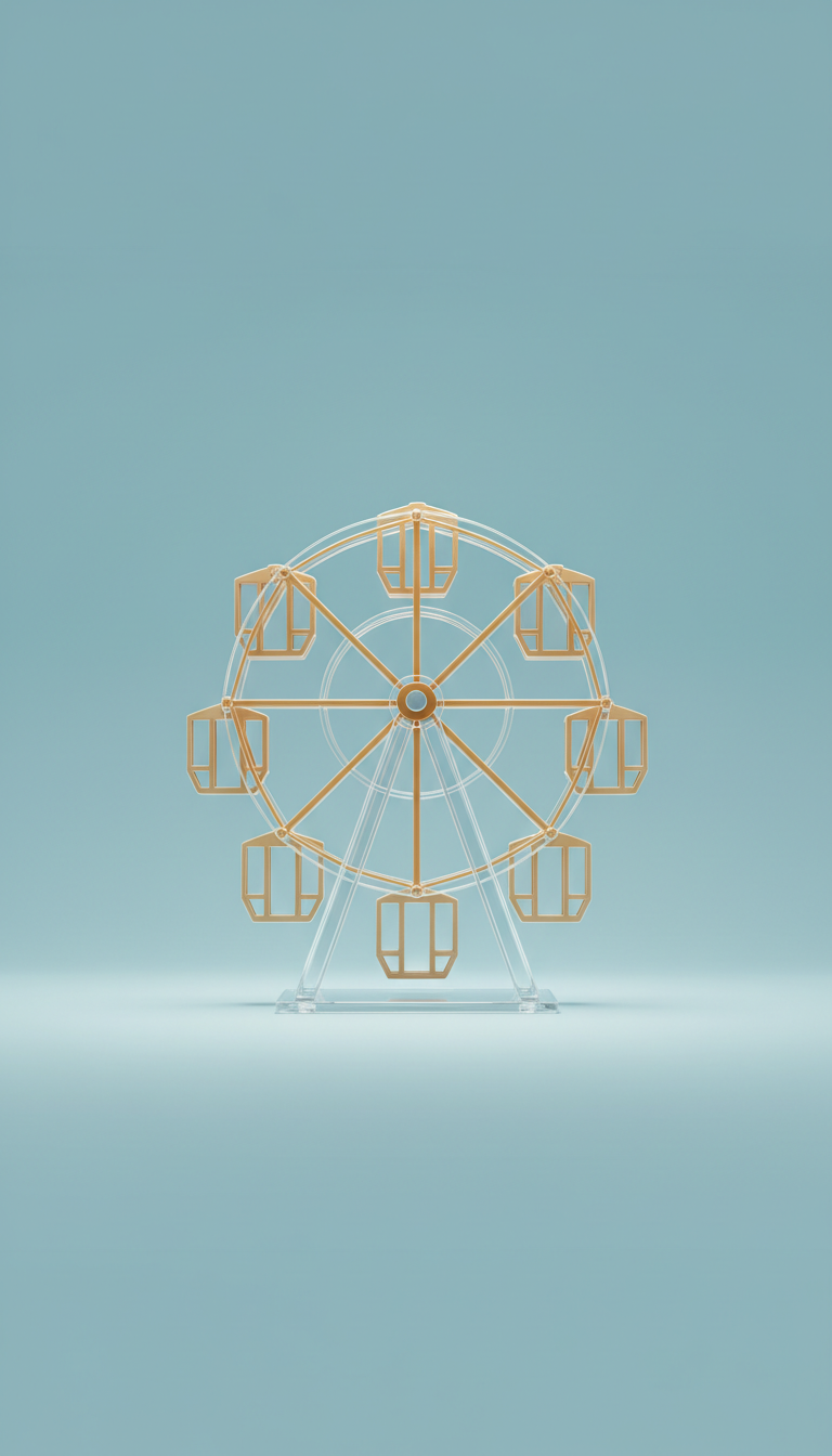 Acrylic ferris wheel photo frame with warm honey accent
