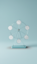 Acrylic Ferris wheel photo frame with mist blue base