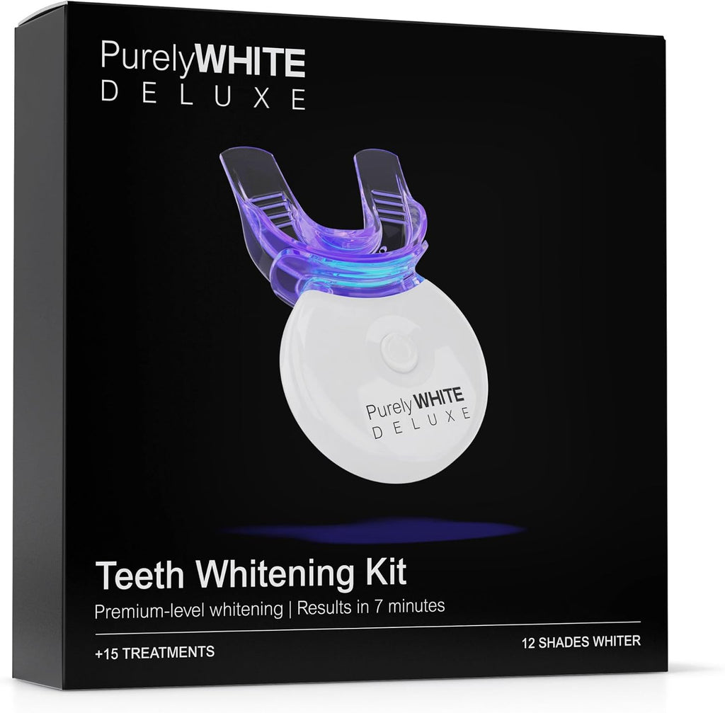 Teeth Whitening Kit, Complete LED Teeth Whitening, 15+ Treatments, (3) 3Ml Whitening Gel Syringes, Whiter Smile in 7 Minutes