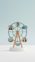 Acrylic Ferris wheel photo frame with porcelain base