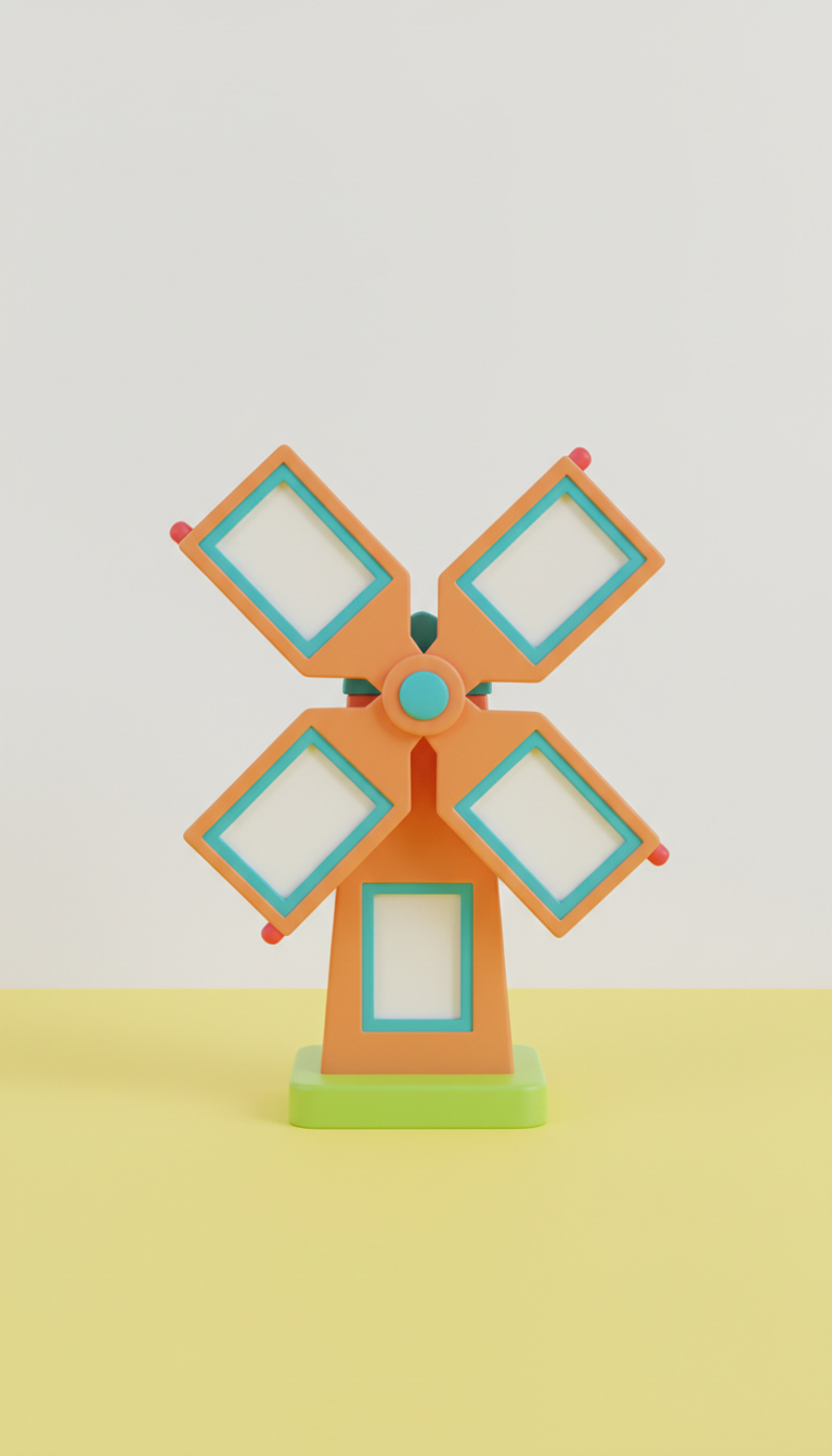 Rotating windmill photo frame acrylic display