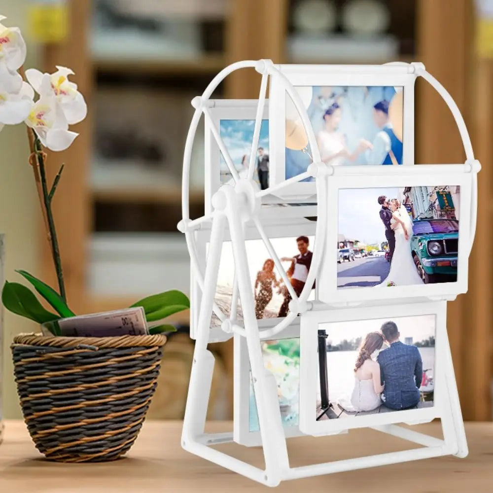 5 Inch Lightweight Rotating Windmill Photo Frame Stable Unique Design Ferris Wheel Photo Holder Simple DIY Picture Frame Bedroom