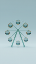 Acrylic Ferris wheel photo frame with soft teal accent